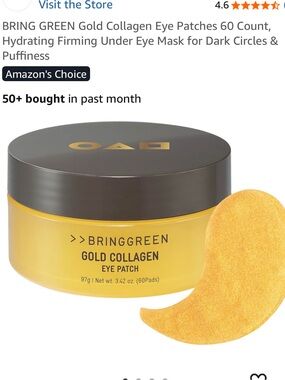 BRINGGREEN Gold Collagen Eye Patches - Gold Hydrogel Undereye Masks